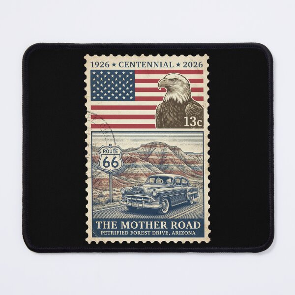 Item preview, Route 66 Petrified Forest Arizona - Vintage Car Centennial Stamp designed and sold by G350.