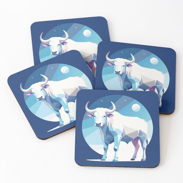 Item preview, Ox Cartoon Night Illustration designed and sold by apiecebyap.