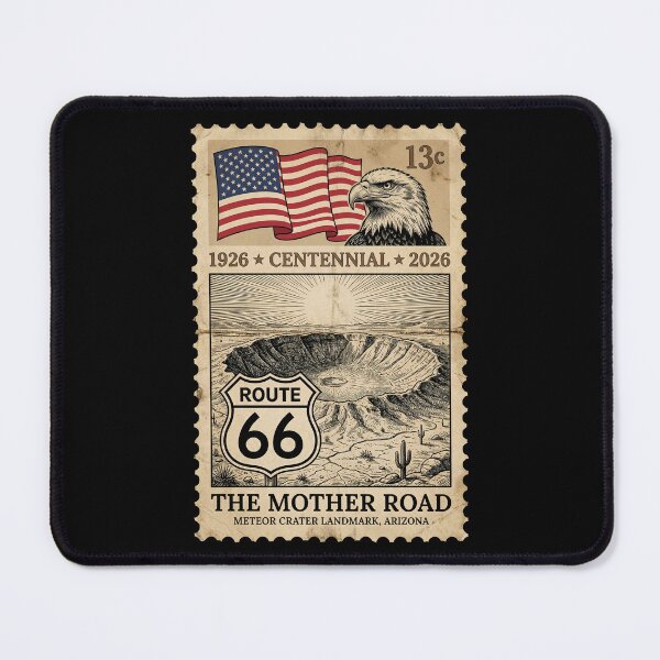 Item preview, Route 66 Meteor Crater Landmark - Arizona Centennial Stamp Art designed and sold by G350.