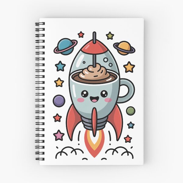 Item preview, Cute Coffee Rocket – Kawaii Space Coffee Art designed and sold by Pluto ⭐️.