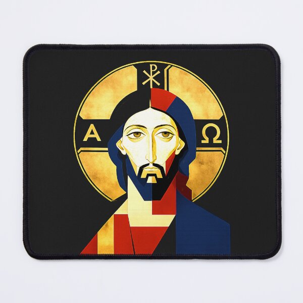 Item preview, Alpha & Omega Modern Icon (Bauhaus Christ Portrait) designed and sold by Sanctum Icons.