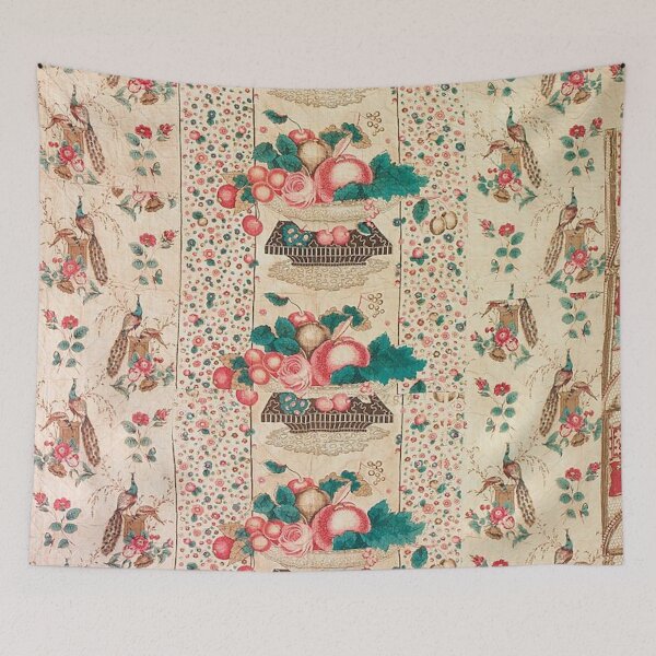 Item preview, Vintage Strip Pattern Quilt with Fruit designed and sold by AnimaliaStar.