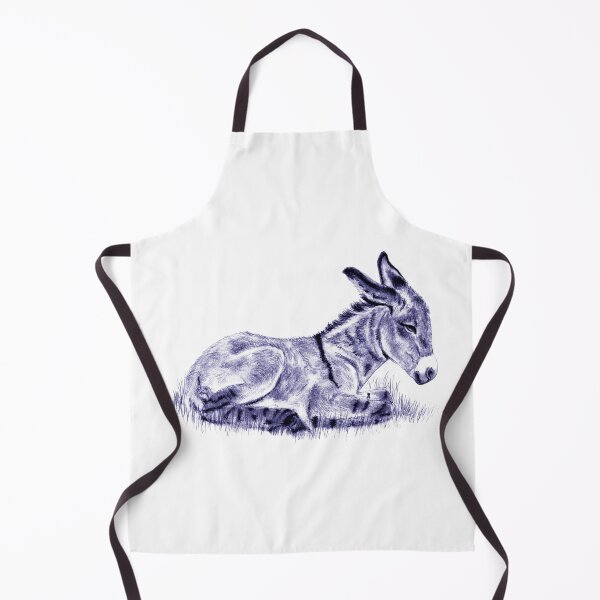 Item preview, Drawing of a reclining donkey foal - navy blue colored version designed and sold by SylvieG18.