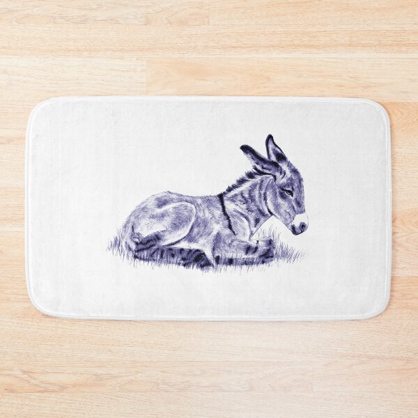 Item preview, Drawing of a reclining donkey foal - navy blue colored version designed and sold by SylvieG18.