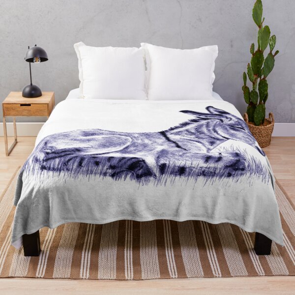 Item preview, Drawing of a reclining donkey foal - navy blue colored version designed and sold by SylvieG18.