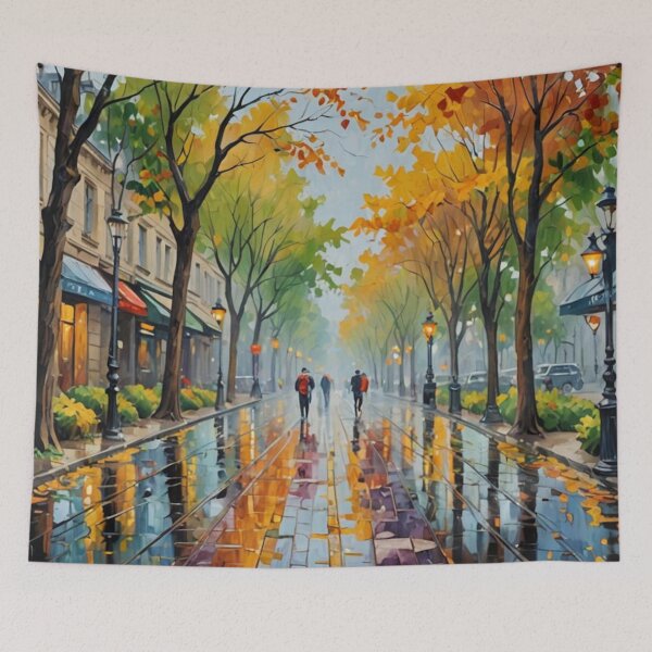 Item preview, Rain Washed Autumn City Walk designed and sold by LumAIere.com.