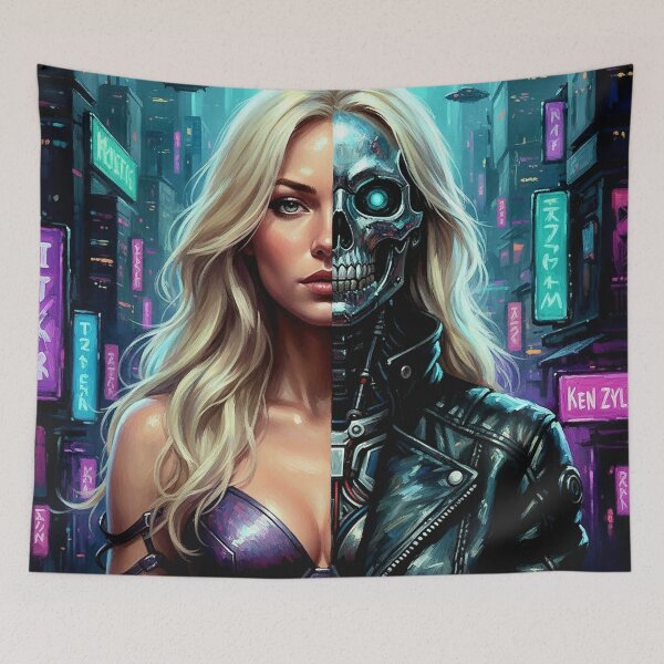 Item preview, Neon Pulse: Pink Anatomical Cyberpunk Pinup Art designed and sold by Art's Diner.