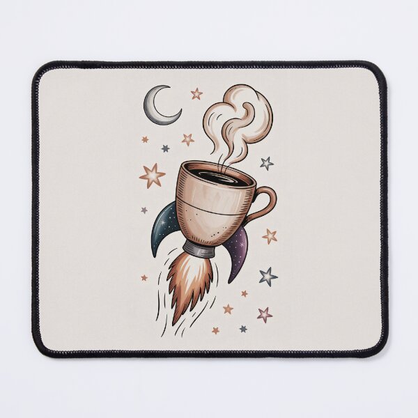 Item preview, Coffee Rocket – Minimal Space Coffee Illustration designed and sold by Pluto ⭐️.