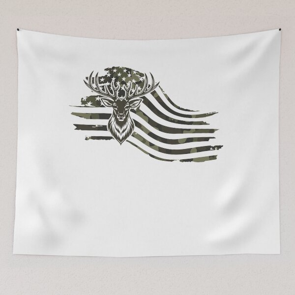 Item preview, Camo Deer American Flag Hunting Wildlife designed and sold by dianadouri.