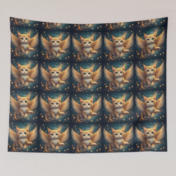 Item preview, Cat Angel flying in the starry sky. designed and sold by Natalia-Vlad.