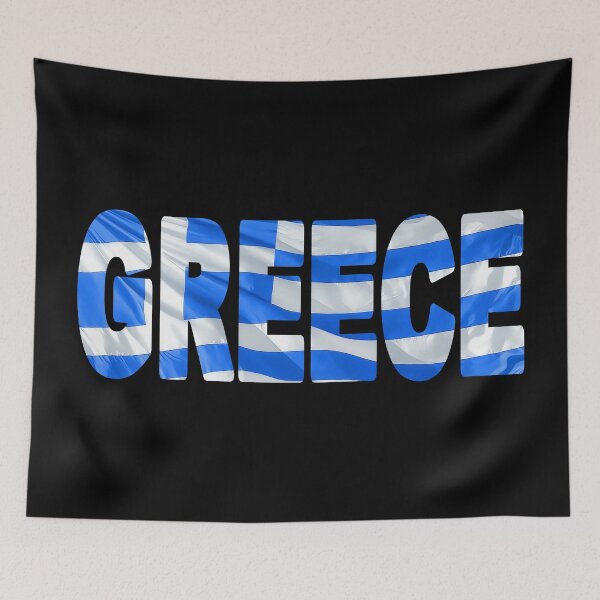 Item preview, GREECE - Flag Flying in Wind cut to Letters Souvenir Sticker Shirt designed and sold by Adam Gormley.