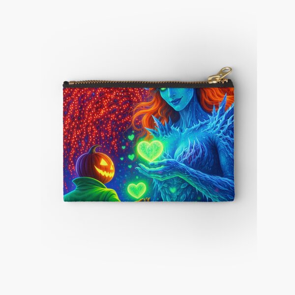 Item preview, Headless Horseman & Ice Goddess Romance – Fantasy Art Neon Love Illustration designed and sold by TheHorsemanRidesAgain.