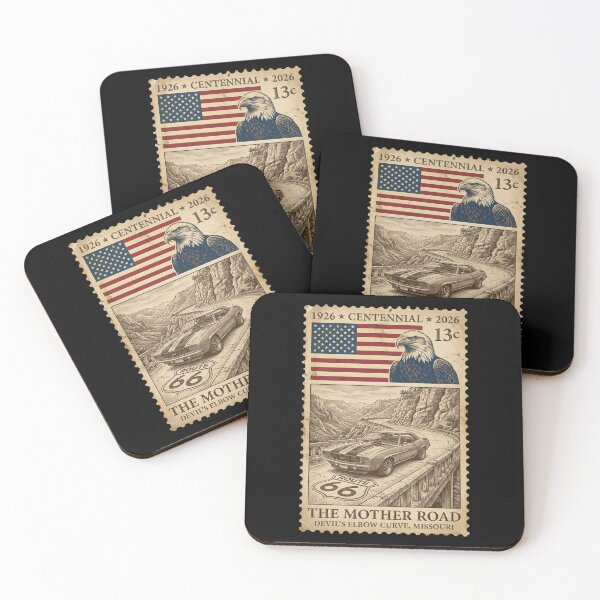 Item preview, Route 66 Devil's Elbow Curve Missouri - Vintage Car Stamp designed and sold by G350.