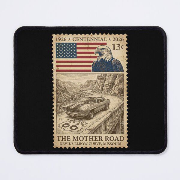 Item preview, Route 66 Devil's Elbow Curve Missouri - Vintage Car Stamp designed and sold by G350.