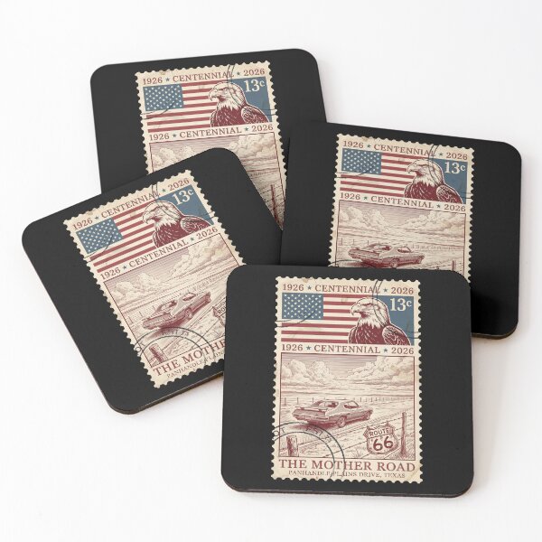 Item preview, Route 66 Panhandle Plains Texas - Red Vintage Muscle Car Stamp designed and sold by G350.