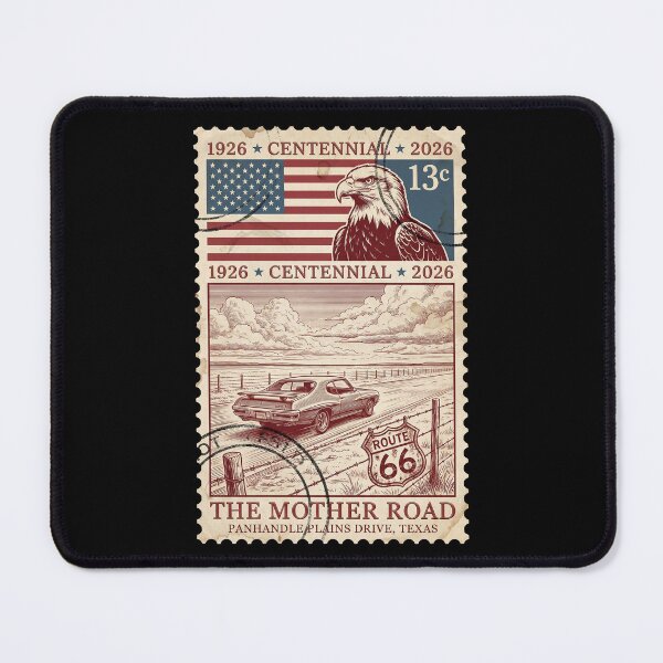 Item preview, Route 66 Panhandle Plains Texas - Red Vintage Muscle Car Stamp designed and sold by G350.