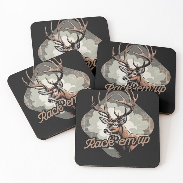 Item preview, Rack ’Em Up Deer Hunting Vintage Wildlife designed and sold by dianadouri.