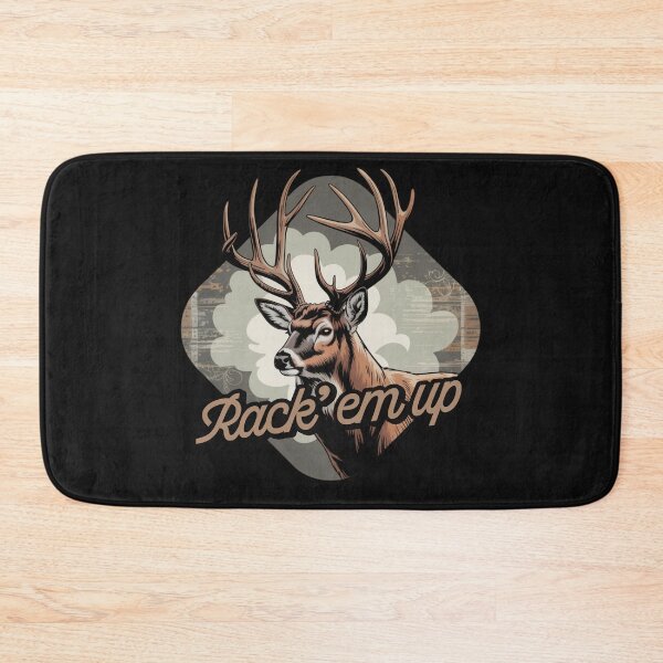 Item preview, Rack ’Em Up Deer Hunting Vintage Wildlife designed and sold by dianadouri.