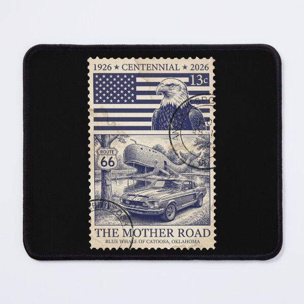 Item preview, Route 66 Blue Whale of Catoosa Oklahoma - Vintage Stamp Art designed and sold by G350.