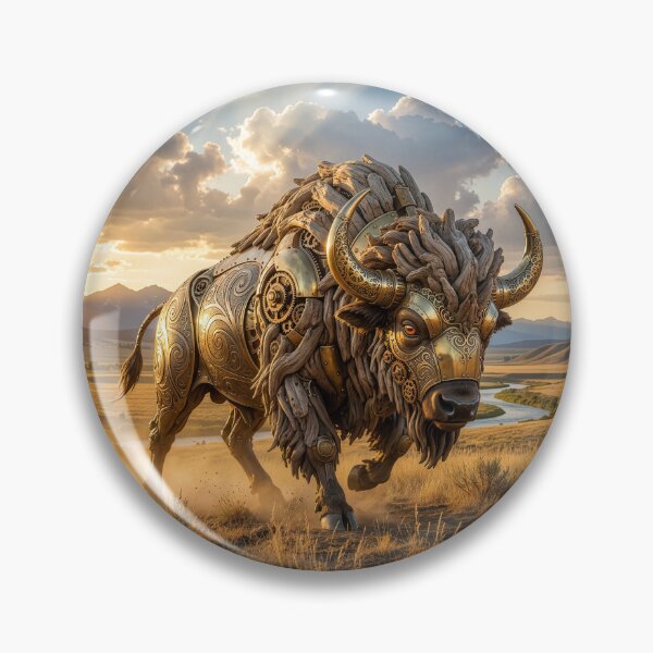 Item preview, Brass and Driftwood Art Nouveau Bison designed and sold by Tridentulus.