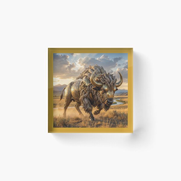 Item preview, Brass and Driftwood Art Nouveau Bison designed and sold by Tridentulus.