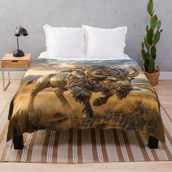 Item preview, Brass and Driftwood Art Nouveau Bison designed and sold by Tridentulus.