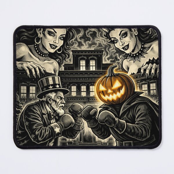 Item preview, Headless Horseman Boxing Uncle Sam — Scratchboard Retro Ink designed and sold by TheHorsemanRidesAgain.