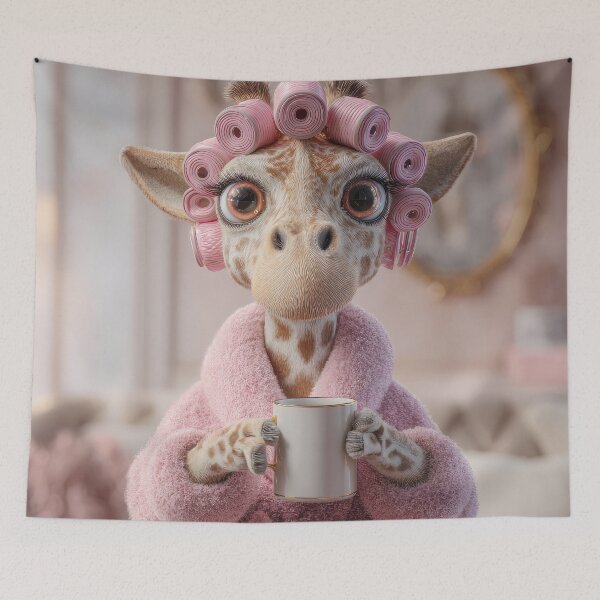 Item preview, Giraffe with Curlers designed and sold by Elisabeth Lucas.