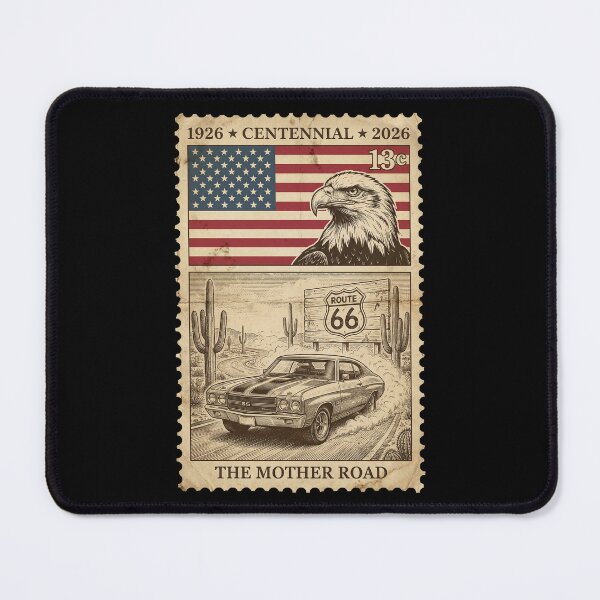 Item preview, Route 66 Desert Cactus Drive - Classic Muscle Car Stamp designed and sold by G350.
