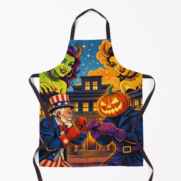 Item preview, Headless Horseman Boxing Uncle Sam — Mid Century Retro Illustration designed and sold by TheHorsemanRidesAgain.