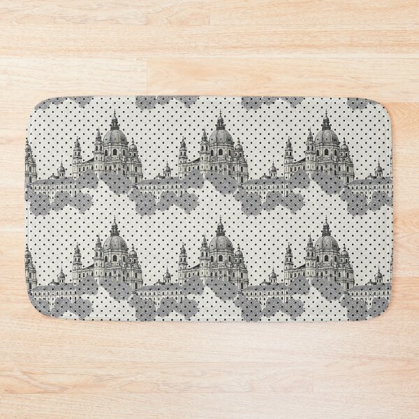 Item preview, Seamless pattern featuring the Hofkirche in Dresden with a polka dot overlay. designed and sold by KlarkiteTees.
