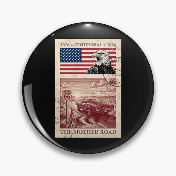 Item preview, Route 66 Sunset Cattle Guard - Red Muscle Car Stamp Art designed and sold by G350.