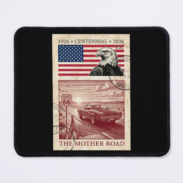 Item preview, Route 66 Sunset Cattle Guard - Red Muscle Car Stamp Art designed and sold by G350.