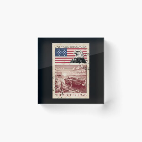 Item preview, Route 66 Sunset Cattle Guard - Red Muscle Car Stamp Art designed and sold by G350.