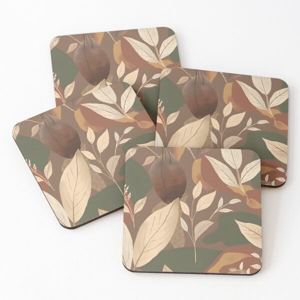 Item preview, Earthy botanical pattern with abstract organic shapes designed and sold by VibranPalette.