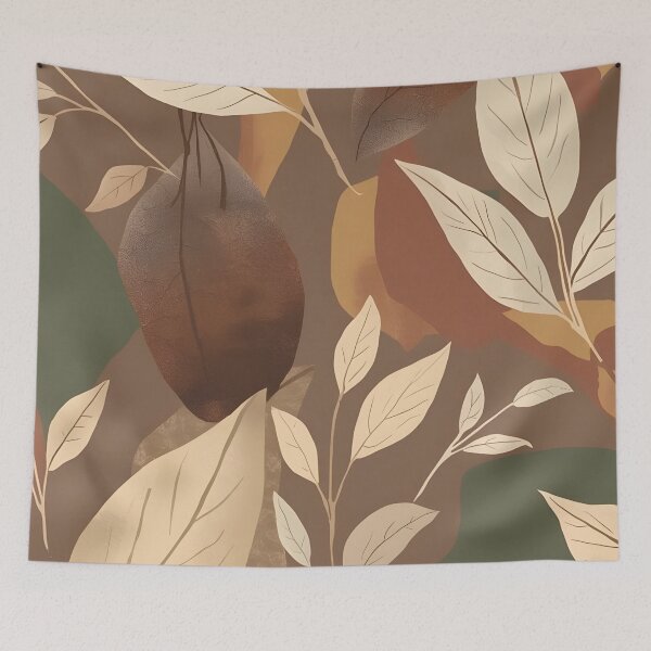 Item preview, Earthy botanical pattern with abstract organic shapes designed and sold by VibranPalette.
