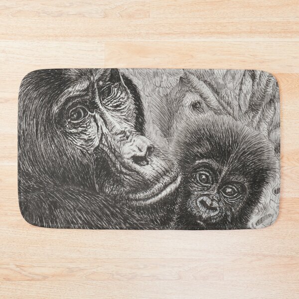 Item preview, Maternal Hope - Mountain Gorilla Ink Illustration - Portrait designed and sold by JanidAlfaro.