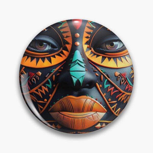 Item preview, African-Inspired Stylized Mask Colorfully Ornate Digital Art  designed and sold by DEC02.