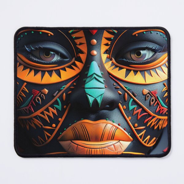 Item preview, African-Inspired Stylized Mask Colorfully Ornate Digital Art designed and sold by DEC02.