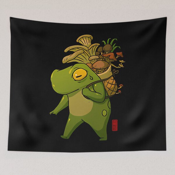 Item preview, Cute Frog Mushroom Picker Cottagecore Art designed and sold by ghangbjarni9.