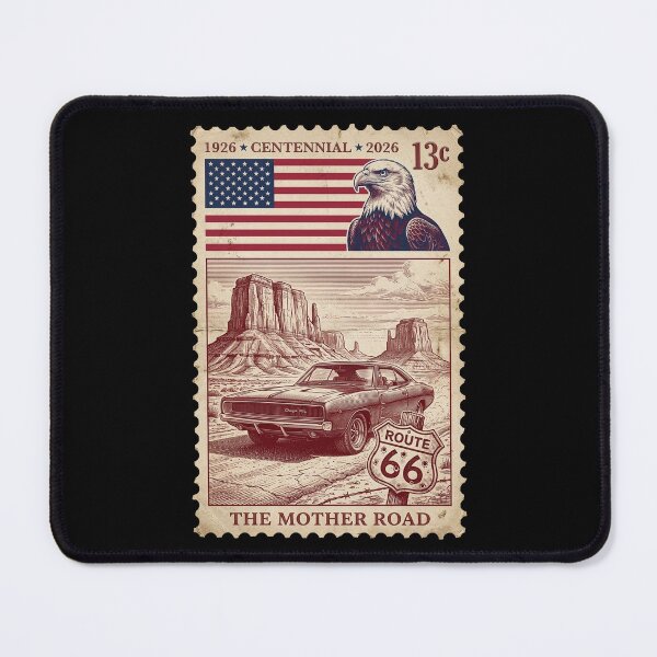Item preview, Route 66 Red Rock Run - Classic Muscle Car Stamp designed and sold by G350.