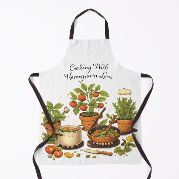 Item preview, Cooking With Homegrown Love Illustration designed and sold by Wild Paw Sketch.