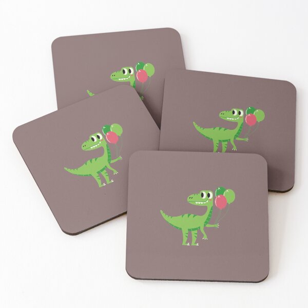 Item preview, Cute Dinosaur with Balloons Illustration designed and sold by velvetskyco.