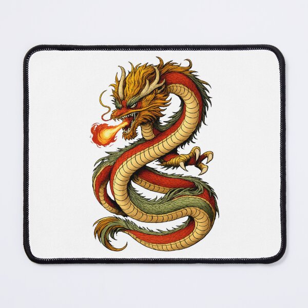 Item preview, Chinese Dragon Lunar New Year – Vintage Tattoo Style Graphic designed and sold by BlackDot Studio.