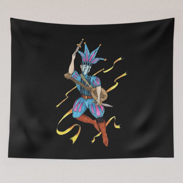 Item preview, Arcane Jester - Fantasy Bard Warrior illustration designed and sold by McKee Designs.