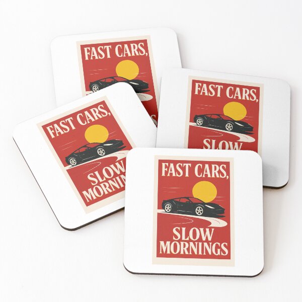 Item preview, Fast Cars, Slow Mornings – Bold Red Automotive designed and sold by VELA STUDIO.