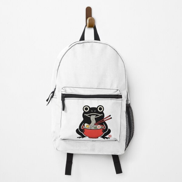 Item preview, Funny Grumpy Frog Ramen Sumi-e Kawaii Ink Painting Japanese designed and sold by yaginoie.