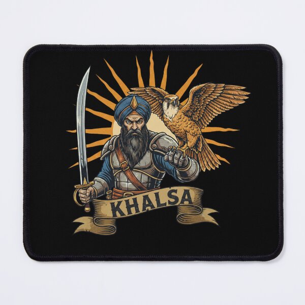 Item preview, Khalsa Sikh Warrior with Falcon – Courage & Strength Illustration designed and sold by SinghMerchUniverse.