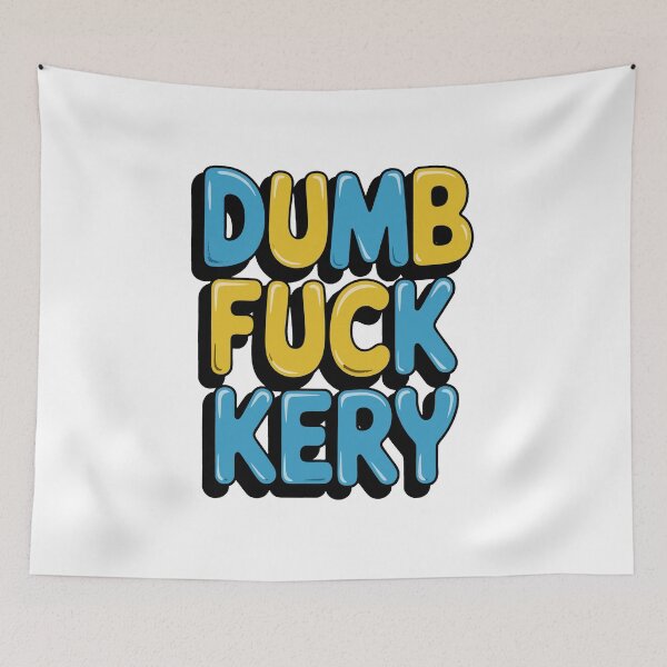 Item preview, DUMB FUCKERY – Blue & Yellow Bubble Typography Funny Quote designed and sold by Dospart.