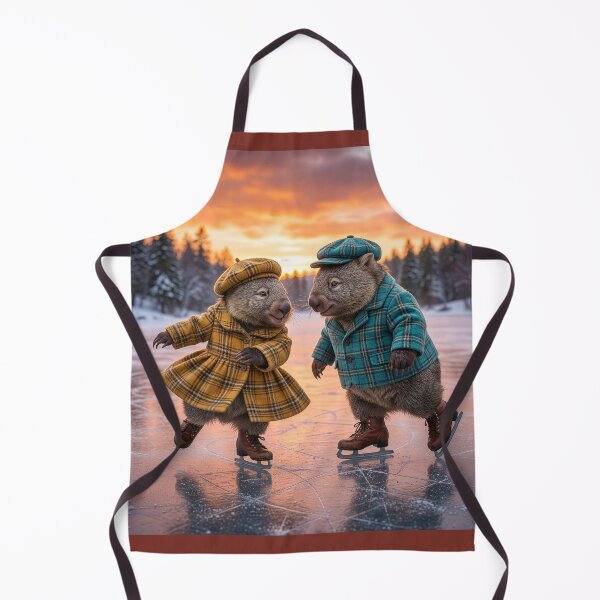 Item preview, Lovely Wombat Couple Ice Skating at Sunset designed and sold by Tridentulus.